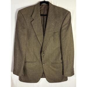 Yves Saint Laurent Vtg 90s Canada Made Sports Coat Wool Silk Brown/Gold 38-40R